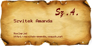 Szvitek Amanda névjegykártya